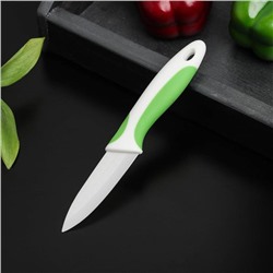 Нож керамический Доляна «Умелец», лезвие 7 см, цвет зелёный