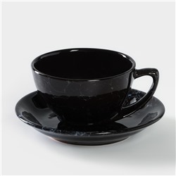 Чайная пара керамическая «Вуаль», 2 предмета: чашка 250 мл, блюдце d=15 см