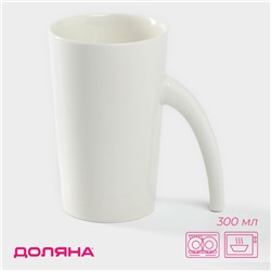 Кружка керамическая Доляна Coffee Brea, 300 мл, 11,5×7,8×12 см, цвет белый