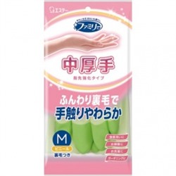 Виниловые перчатки “Family” (средней толщины, с внутренним покрытием) зелёные  РАЗМЕР M, 1 пара / 120