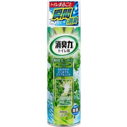 Освежитель воздуха  для туалета "SHOSHU RIKI" (аэрозоль для туалета с антибактериальным эффектом «Мята и Яблоко» ) 330 мл / 24