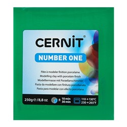 Полимерная глина запекаемая, Cernit Number One, 250 г, зелёная, №600