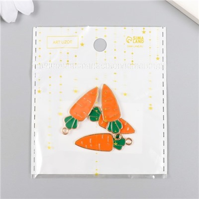 Декор для творчества металл "Морковка" эмаль 3х1,1 см