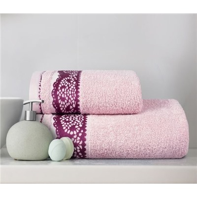 Махровое полотенце "Шантильи"-розовый 70*130 см. хлопок 100%