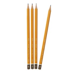 Набор чернографитных карандашей 4 штуки Koh-I-Noor, профессиональные 1500 H10, заточенные (2334231)