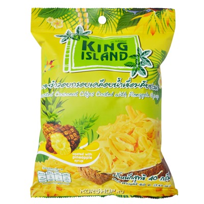 Кокосовые чипсы с ананасом King Island, Таиланд, 40 г Акция