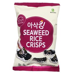 Рисовые чипсы с морской капустой и розовой солью Binari, Корея, 30 г Акция