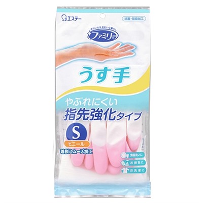 Перчатки ST Family для хозработ с антибактериальныйериальным эффектом каучук розовые размер S