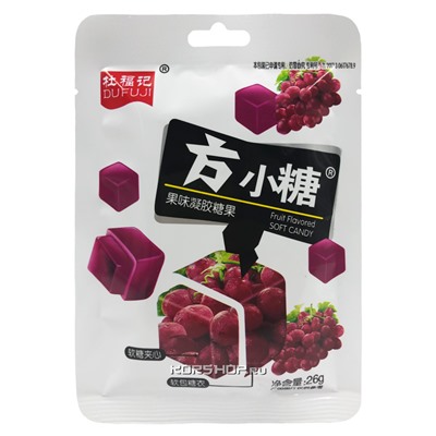 Мармеладные конфеты в форме кубика со вкусом винограда Dufugi, Китай, 26 г