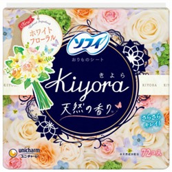 UNICHARM Гигиенические прокладки для женщин ежедневные Happy Floral Sofy Kiyora Fresh 14см 72шт