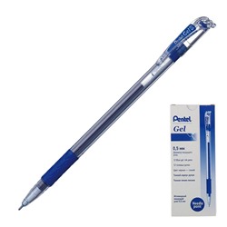 Ручка гелевая Pentel, игольчатый пишущий узел 0.5мм, чернила синие