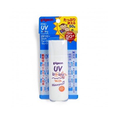 PIGEON Солнцезащитное детское молочко UV SPF50 для лица и тела, возраст 0+, бутылка 50 г
