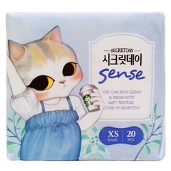 Ультратонкие дышащие ежедневные прокладки SecretDay Sense 15 см (20 шт), Корея