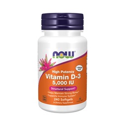 NOW Vitamin D3 5000 iu 240 softgels
