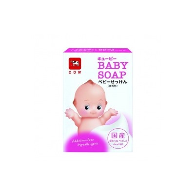 Детское мыло для чувствительной кожи с натуральными сливками и скваланом "QP Baby Soap" кусок 90 г / 144