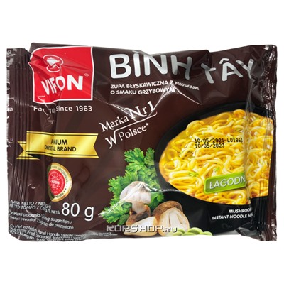 Лапша б/п со вкусом грибов Премиум Binh Tay Vifon, Вьетнам, 80 г