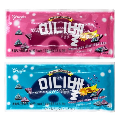 Мини-шоколадки в разноцветной посыпке Minibell, Корея, 28 г