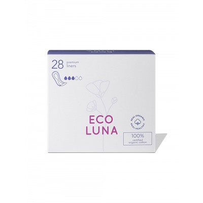 Eco Luna Прокладки ежедневные из 100% сертифицированного органического хлопка, 28 шт., 3 капли