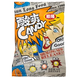 Кислая конфета со вкусом апельсина в бумажной упаковке, Китай, 14 г