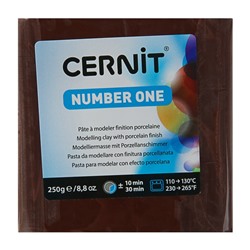 Полимерная глина запекаемая, Cernit Number One, 250 г, коричневая, 800