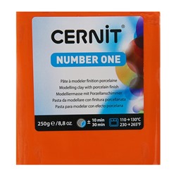 Полимерная глина запекаемая, Cernit Number One, 250 г, оранжевая, №752