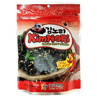 Сушеные морские водоросли со вкусом перца чили Kimnori, Корея, 40 г Акция