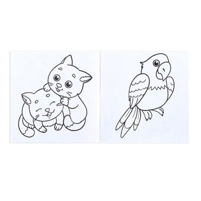 Раскраски с карандашами набор «Раскрашиваем любимых животных», 2 шт. по 16 стр.
