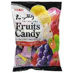 Карамель Ассорти 5 вкусов Fruits Candy Ribon, Япония, 120 г