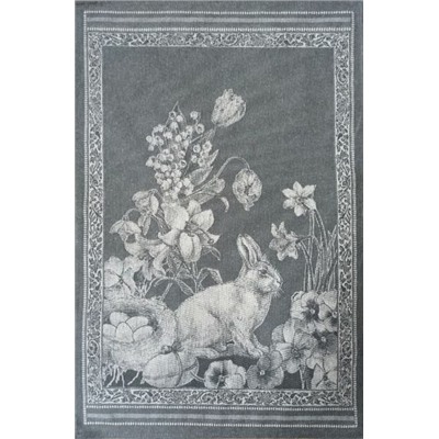 Полотенце жаккардовое Премиум "Пасхальный кролик"-серый 50*70 см.