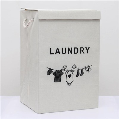 Корзина для белья складная с крышкой Laundry, 37,5×34,5×60 см, цвет МИКС