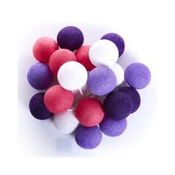 Тайская гирлянда (большие шарики) «Фиолетовая» Большие -спец.заказ для нашего сайта 20 шариков в гирлянде  / Thai lightening balls violet+pink+white