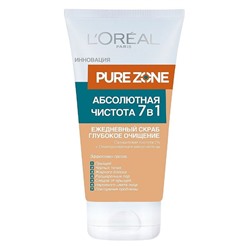 Скраб для лица L'Oreal Pure Zone «Абсолютная чистота 7 в 1», глубокое очищение, 150 мл