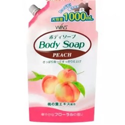 Слабокислотное жидкое мыло "Peach Care Body Wash" для тела (аромат сочного персика) 900 мл, мягкая упаковка с крышкой / 12