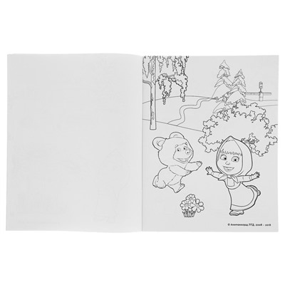 Альбом для рисования с образцами для раскрашивания «Маша и Медведь»