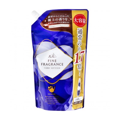 NISSAN FaFa Fine fragrance HOMME Кондиционер для белья с антистатиком, тонкий аромат чая с бергамотом, сменная упаковка с крышкой 840мл