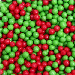 Посыпка кондитерская "Новый год", бисер цветной: зеленый, красный, Пасха, 50 г