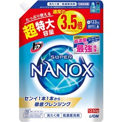 LION TOP Super NANOX Гель для стирки очищение волокон ткани на нано уровне см бл 1230гр