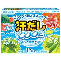 Соль для ванны Asedashi Cool с аминокислотами, витамином С и экстрактами томата и люффы, 4 аромата, 12 пакетов * 25 гр