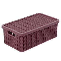 Коробка для хранения с крышкой «Вязание», 3 л, цвет пурпурный