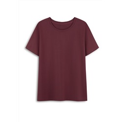 Женская футболка прямого силуэта, цвет винный