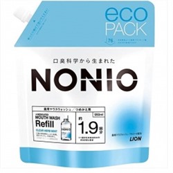 Ежедневный зубной ополаскиватель "Nonio" с длительной защитой от неприятного запаха (аромат трав и мяты) 950 мл, сменная упаковка с крышкой / 6