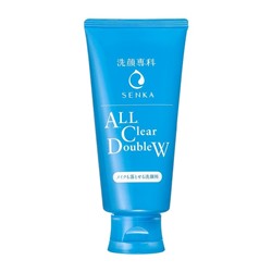 Пенка для умывания и снятия макияжа Shiseido Senka All Clear Double W с гиалуроновой кислотой и протеинами шелка, 120 мл