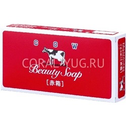 COW Мыло д/рук твердое "Beauty Soap"  аромат букета роз кусковое (красная) 100гр 3шт/48