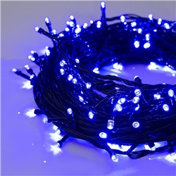 Гирлянда "Нить" 20 м , IP20, тёмная нить, 200 LED, свечение синее, 8 режимов, 220 В
