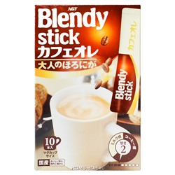 Крепкий кофе с молоком 3 в 1 Blendy Stick AGF, Япония, 100 г (10 г х 10 шт.) Акция