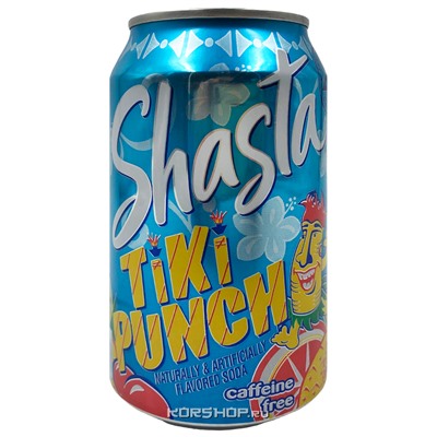 Газированный напиток с фруктовым вкусом без кофеина Shasta Tiki Punch, США, 355 мл