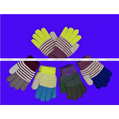 Перчатки двойные очень теплые "Полоса" подростковые арт. 0120