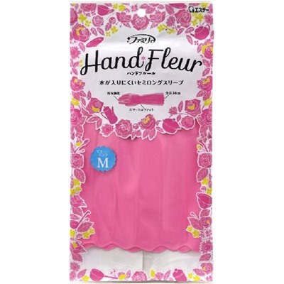 Перчатки ST Family HAND FLEUR для хозработ ультратонкие размер М розовый пион винил 1 пара  60