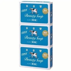 Молочное освежающее мыло с прохладным ароматом жасмина «Beauty Soap» синяя упаковка (кусок 130 г × 3 шт.) / 24