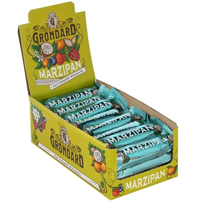 Акция!!! TM Grondard    (9390) Батончики глазированные Марципановые с Кокосовой начинкой, (24шт по 50г)